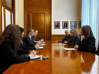 Reunión de la presidenta del TSJ de Cataluña, Mercè Caso, y el ministro de presidencia, Justicia y Relaciones con las Cortes, Félix Bolaños,  para el seguimiento de la Ley de Eficiencia